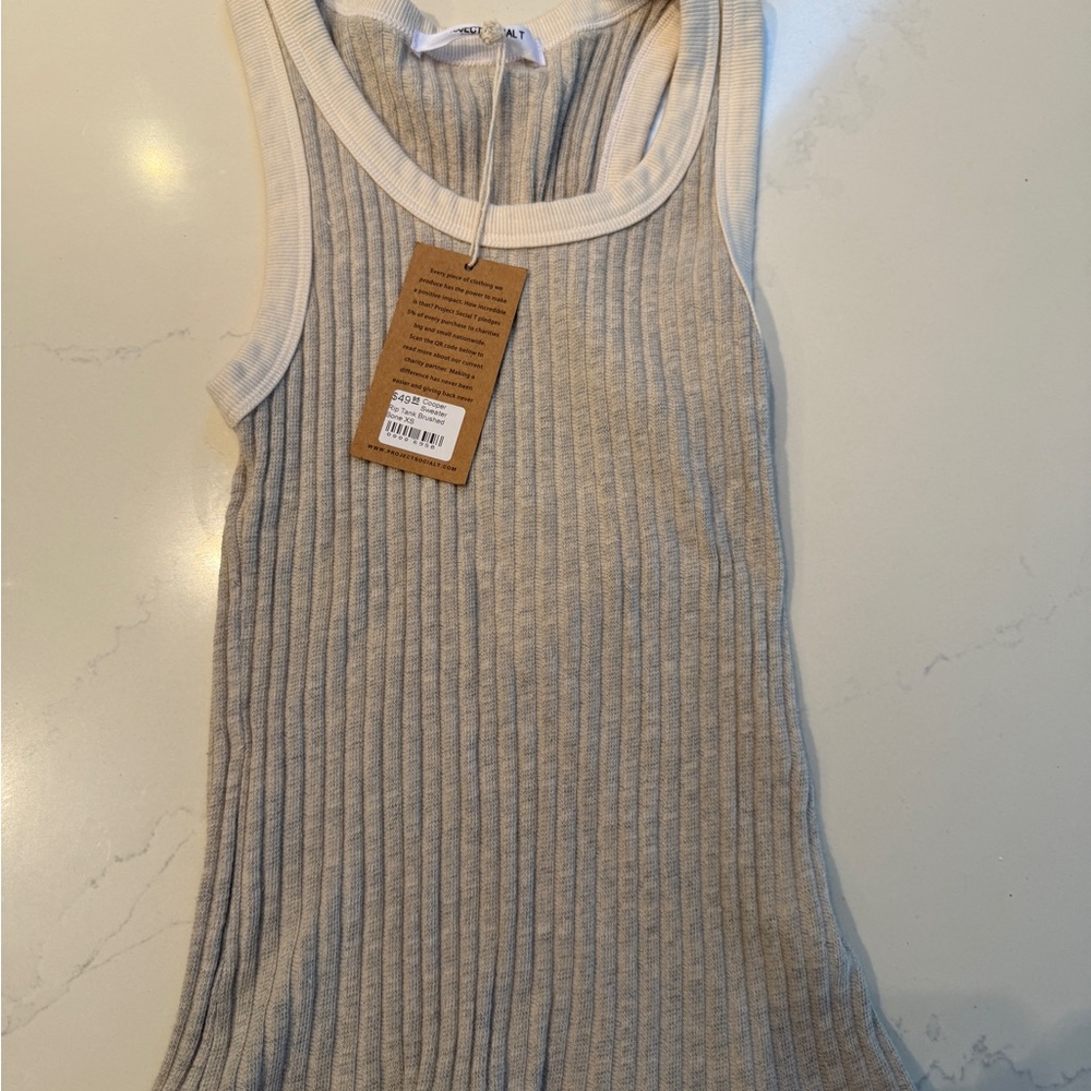 Project Social T Ribbed Tank in Bone